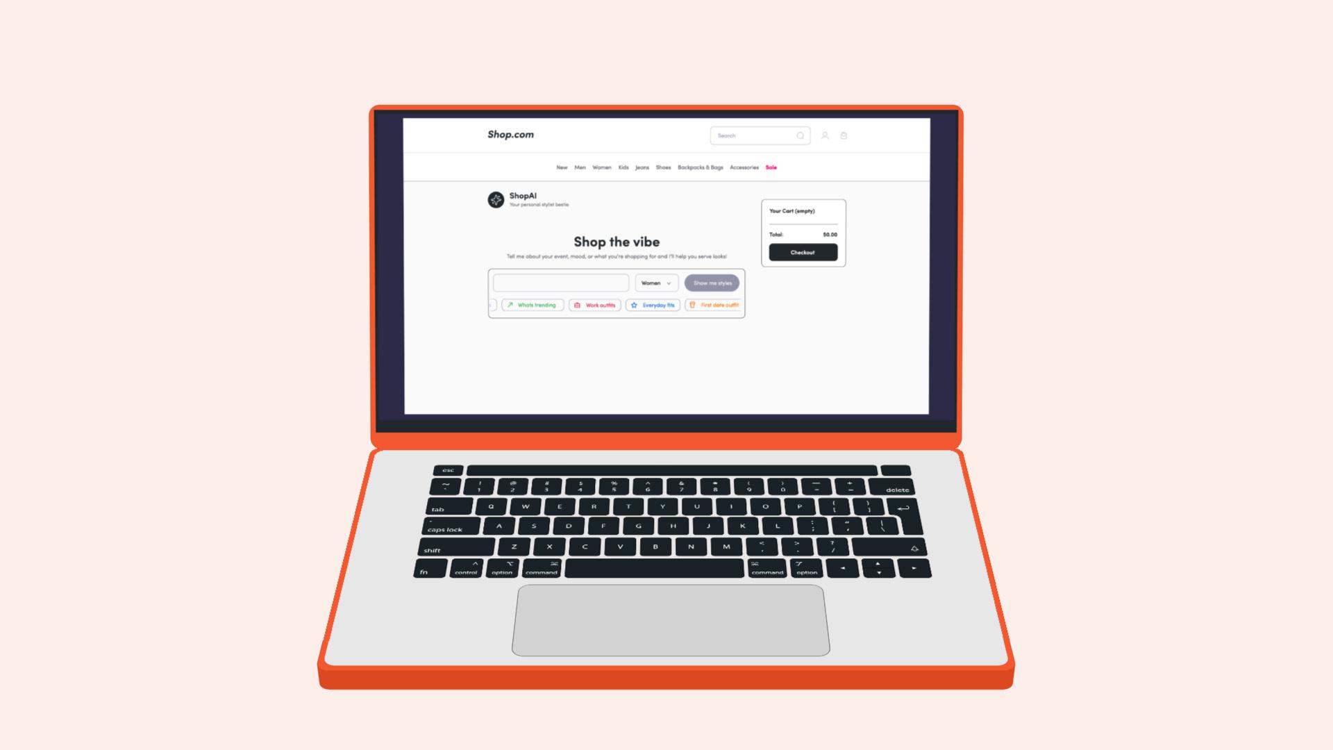 A woman sits in front of a laptop at a cafe